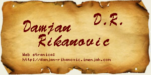 Damjan Rikanović vizit kartica